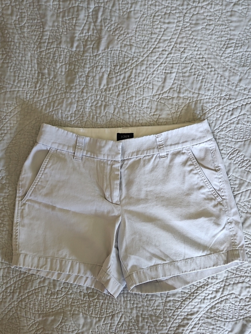 J. Crew White Cotton Chino Bermuda Shorts